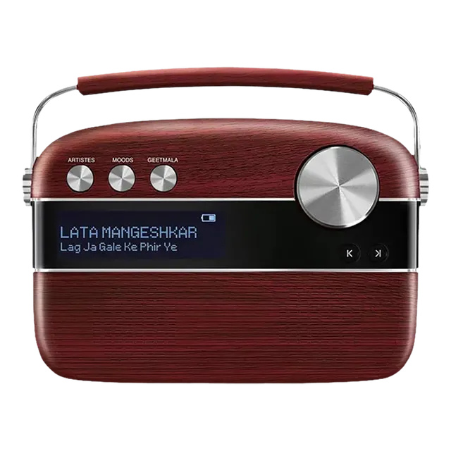 SAREGAMA Carvaan 6W Portable Bluetooth Speaker (5 Hours Playtime, Cherrywood Red) - OPEN BOX