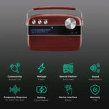 SAREGAMA Carvaan 6W Portable Bluetooth Speaker (5 Hours Playtime, Cherrywood Red) - OPEN BOX