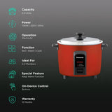 Panasonic Warmer Series 2.2 Litre Electric Rice Cooker with Keep Warm Function (Red) (OPENBOX)