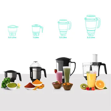 PHILIPS Avance Collection 750 Watt 4 Jars Mixer Grinder (20000 RPM, Gear Drive Technology, Black) (OPENBOX)