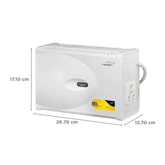 V-GUARD VG 150 Supreme 6 Amps Voltage Stabilizer For 600 to 1000 Litres Refrigerator (150V to 280V, Surge Protection)