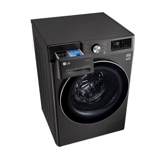 LG 10.5/7 kg 5 Star Inverter Fully Automatic Front Load Washer Dryer (FHD1057STB.ABLPEIL, In-Built Heater, Black VCM)-OPEN BOX
