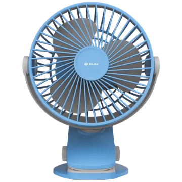 BAJAJ Pygmy Mini 110mm 3 Blade Rechargeable Personal Fan with 1800 mAh Battery (Silent Operation, Cerulean Blue)