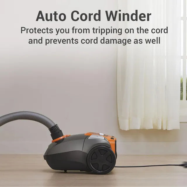EUREKA FORBES Stellar 1600W Dry Vacuum Cleaner with Suction & Blower Function (LED Vario Power, Orange & Black)