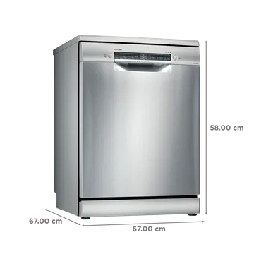 BOSCH Series 6 14 Place Settings Free Standing Dishwasher with Triple Rackmatic System (Silver Inox)