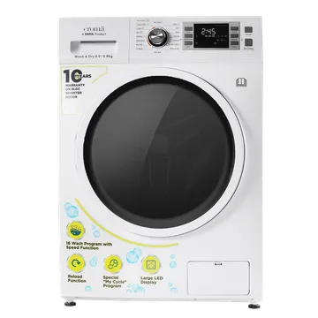 Croma 8/6 kg Fully Automatic Front Load Washer Dryer Combo (CRLWWD0805W7991, Built-In Heater, White)