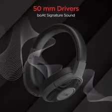 boAt Rockerz 550 Bluetooth Headphone without Mic (Dual Connectivity, Over Ear, Black)