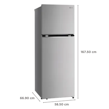 LG 340 Litres 2 Star Frost Free Double Door Convertible Refrigerator with Multi Air Flow System (GL-S342SPZY, Shiny Steel)
