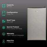 Midea Mini Bar 93 Litres 1 Star Direct Cool Single Door Mini Refrigerator with Reversible Door (MDRD142FGF03,)- OPENBOX