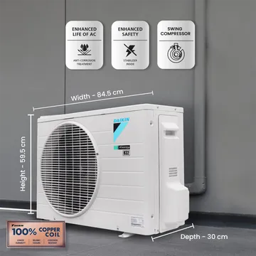 DAIKIN Standard Plus 1.5 Ton 3 Star Inverter Split AC (Copper Condenser, Air Purification Filter, ATKL50UV)