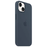 Apple Soft Silicone Back Cover for Apple iPhone 14 (MagSafe Charging Support, Storm Blue) (OPENBOX)