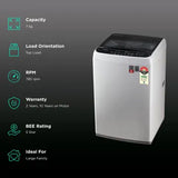 LG 7 kg 5 Star Inverter Fully Automatic Top Load Washing Machine (T70SPSF2Z.ASFQEIL, Auto Balance System, Middle Free Silver)
