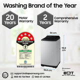 SAMSUNG 8 Kg 5 Star Inverter Fully Automatic Top Load Washing Machine (WA80BG4441BGTL, Diamond Drum, Light Grey)-OPEN BOX