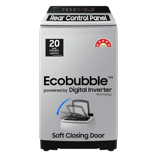 SAMSUNG 7 Kg 5 Star Inverter Fully Automatic Top Load Washing Machine (WA70BG4441YYTL, Ecobubble Technology, Lavender Grey)-OPEN BOX