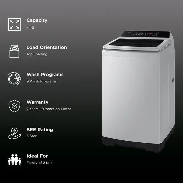 SAMSUNG 7 Kg 5 Star Inverter Fully Automatic Top Load Washing Machine (WA70BG4441YYTL, Ecobubble Technology, Lavender Grey)-OPEN BOX