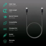 SAMSUNG Type C to Type C 3.2 Feet (1M) Cable (High Speed Data Transfer, Black)