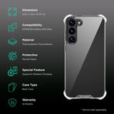 HYPHEN TPU Back Case & Tempered Glass for Samsung Galaxy S23 Ultra (Slip Resistant, Transparent) - OPEN BOX