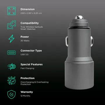 CROMA CAR CHARGER QU30W CRST30WCHA281201