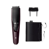 PHILIPS 3000 Series Rechargeable Cordless Wet & Dry Trimmer for Beard & Moustache with 20 Length Settings for Men (60min Runtime, LED Charge Indicator, Wine) (OPENBOX)
