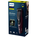 PHILIPS 3000 Series Rechargeable Cordless Wet & Dry Trimmer for Beard & Moustache with 20 Length Settings for Men (60min Runtime, LED Charge Indicator, Wine) (OPENBOX)
