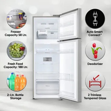 LG 246 Litres 3 Star Frost Free Double Door Convertible Refrigerator with Smart Diagnosis (GL-S262SPZX.DPZZEB, Shiny Steel)