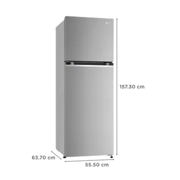 LG 246 Litres 3 Star Frost Free Double Door Convertible Refrigerator with Smart Diagnosis (GL-S262SPZX.DPZZEB, Shiny Steel)