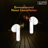 Croma TWS Earbuds with Environmental Noise Cancellation (IPX4 Waterproof, Fast Charging, White and Grey)