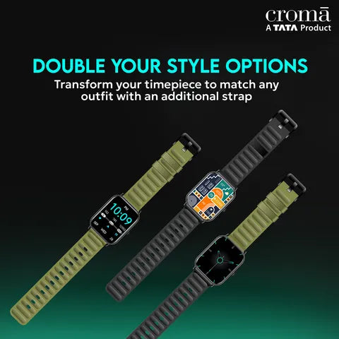 Croma Stride Smartwatch (Model: CRSWISCSWA029901, Black)