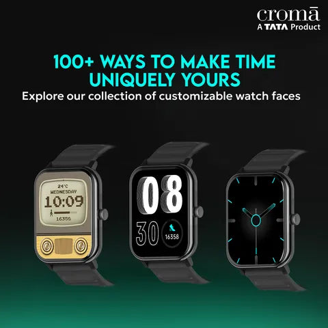 Croma Stride Smartwatch (Model: CRSWISCSWA029901, Black)