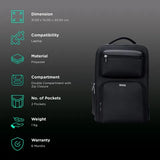 Croma 17-Inch Laptop Backpack, 23L, Anti-Theft, Polyester (OPENBOX)