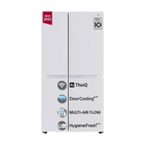 LG 650 Litres 3 Star Frost Free Side by Side Refrigerator with Smart Inverter Compressor (GLB257DLW3, Linen White)