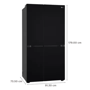 LG 650 Litres 3 Star Frost Free Side by Side Refrigerator with Smart Inverter Compressor (GLB257DBM3, Black Mirror)