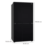 LG 650 Litres 3 Star Frost Free Side by Side Refrigerator with Smart Inverter Compressor (GLB257DBM3, Black Mirror)