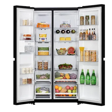 LG 650 Litres 3 Star Frost Free Side by Side Refrigerator with Smart Inverter Compressor (GLB257DBM3, Black Mirror)