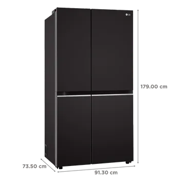 LG 650 Litres 3 Star Frost Free Side by Side Refrigerator (GL-B257EES3, Ebony Sheen)
