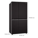 LG 650 Litres 3 Star Frost Free Side by Side Refrigerator (GL-B257EES3, Ebony Sheen)