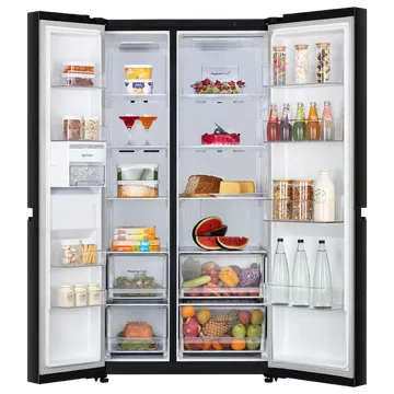 LG 650 Litres 3 Star Frost Free Side by Side Refrigerator (GL-B257EES3, Ebony Sheen)