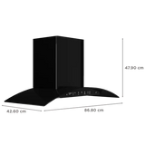 Crompton IntelliMotion 90cm 1203m3/hr Ducted Wall Mounted Chimney with Filterless Technology (Black) (OPENBOX)