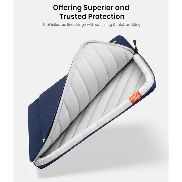 tomtoc A13D2B2 Recycled Fabric Laptop Sleeve for 14 Inch Laptop (Water Resistant, Blue)-OPEN  BOX