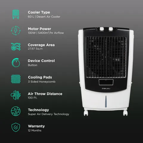 BAJAJ D/COOLER 60 L SHIELD MIGHTY WHT(OPENBOX)