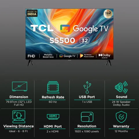 TCL LED 80cm 32S5500 FHD Smart TV