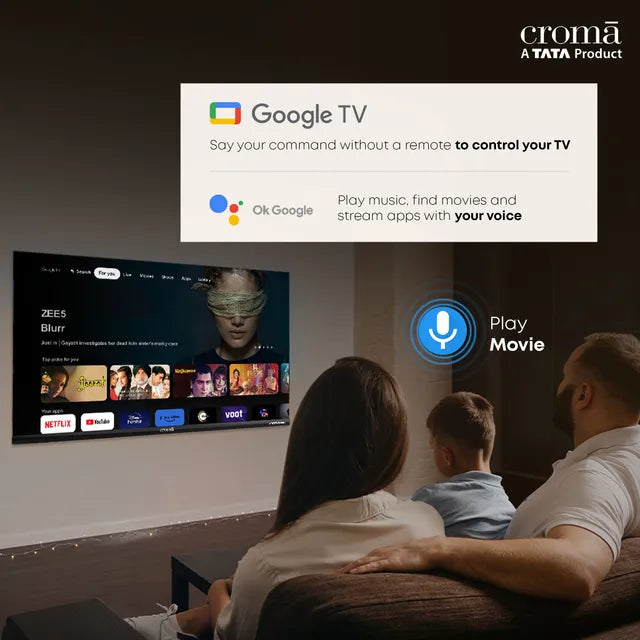 Croma 80 cm (32 inch) HD Ready LED Smart Google TV with Dolby Audio (OPENBOX)