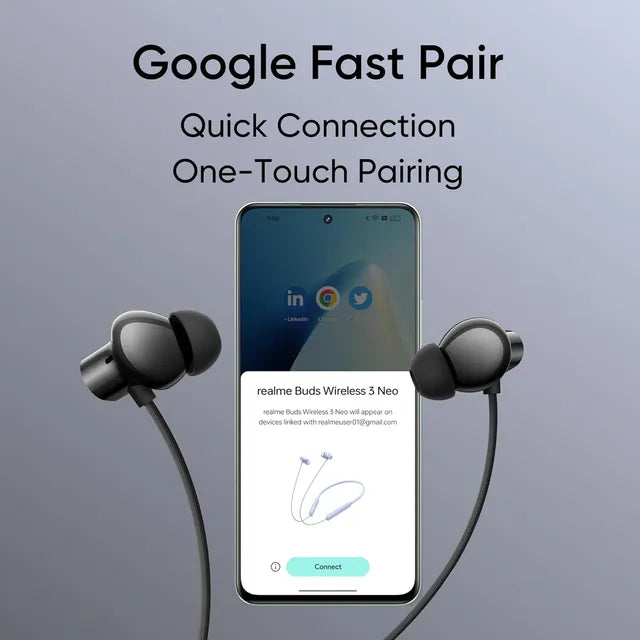 realme Buds Wireless 3 Neo Neckband with Environmental Noise Cancellation (IP55 Water Resistant, 32 Hours Playtime, Black)-open box