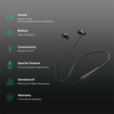 realme Buds Wireless 3 Neo Neckband with Environmental Noise Cancellation (IP55 Water Resistant, 32 Hours Playtime, Black)-open box