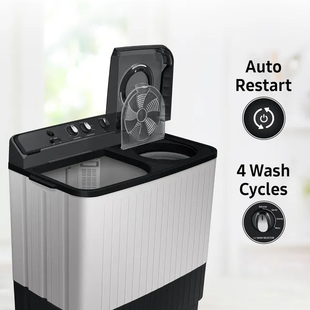 SAMSUNG 10.5 kg 5 Star Semi Automatic Washing Machine with Hexa Storm Pulsator (WT10C4260GG/TL, Light Gray)-OPENBOX