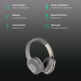 boAt Rockerz 425 Bluetooth Headphone with Mic (Environmental Noise Cancellation, Over Ear, Ash Grey)