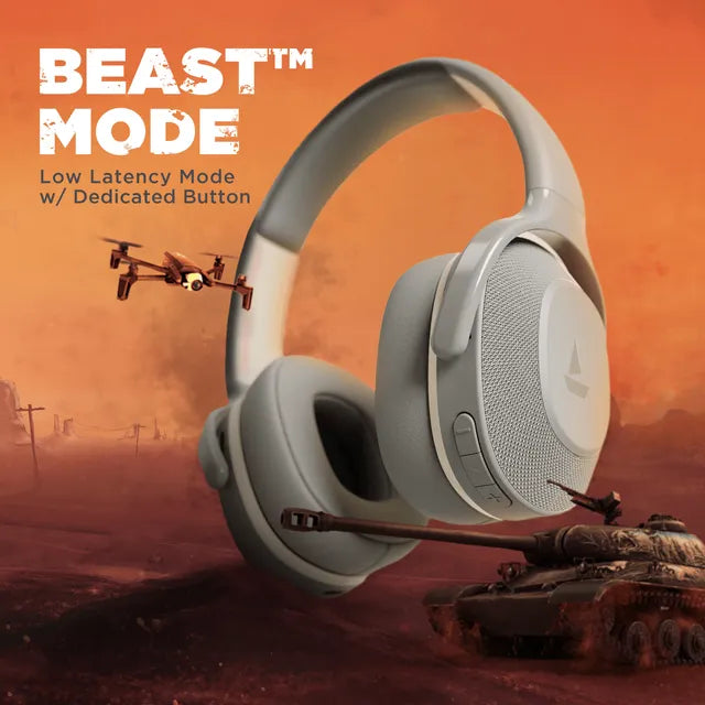 boAt Rockerz 425 Bluetooth Headphone with Mic (Environmental Noise Cancellation, Over Ear, Ash Grey)