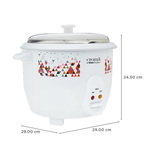 Croma 1.8L Electric Rice Cooker (White)