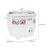 Croma 1.8L Electric Rice Cooker (White)