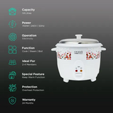 Croma 1.8L Electric Rice Cooker (White)